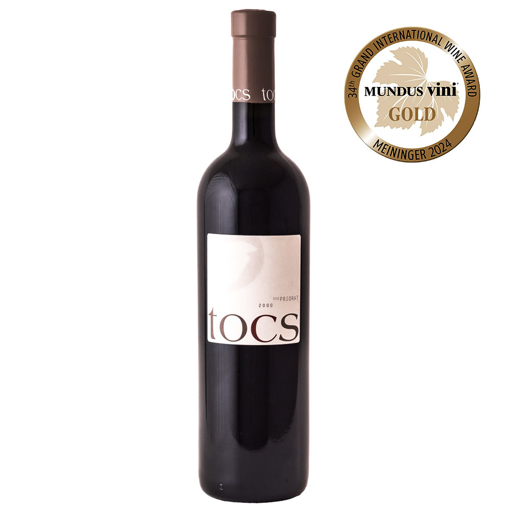 Ampolla de vi negre del Priorat TOCS 2009 Terres de Vidalba Medalla Gold Mundus Vini 2024